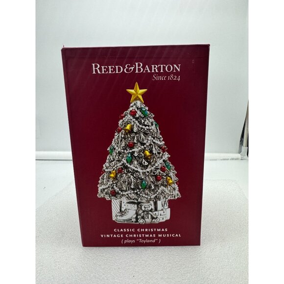 NIB Reed & Barton Topiary Tree Revolving Musical Christmas Decor - Picture 1 of 7